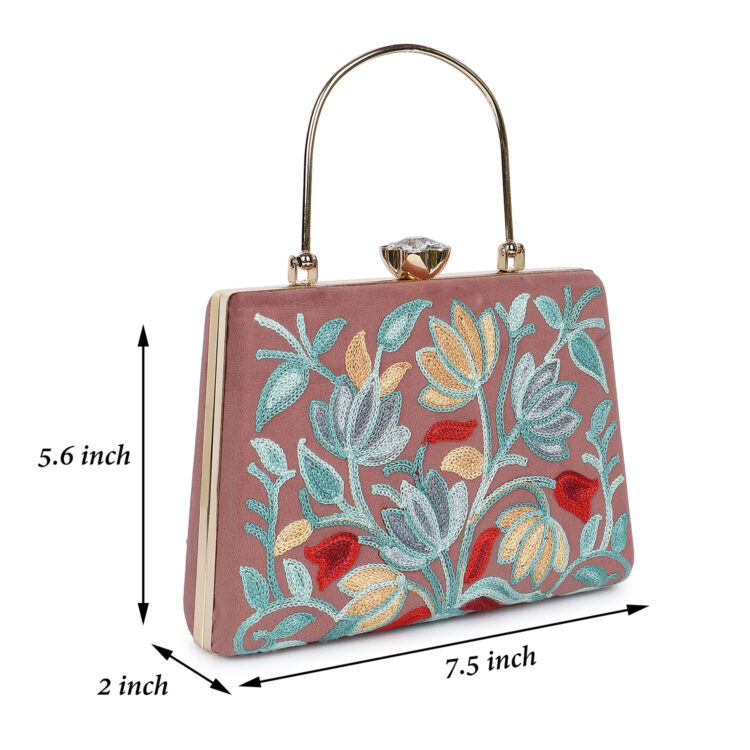 Floral Embroidery Wedding/Party Bridal Clutch - Image 8