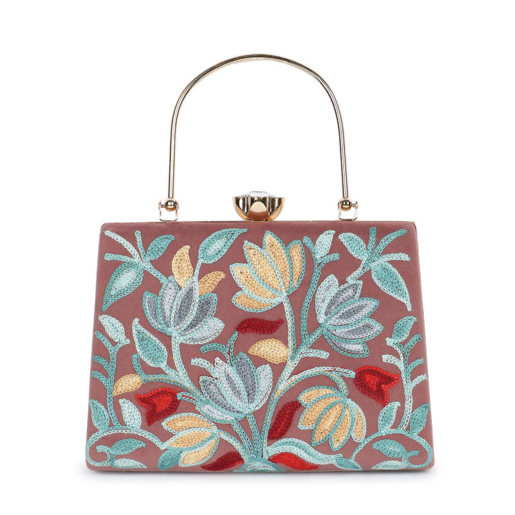 Floral Embroidery Wedding/Party Bridal Clutch - Image 6